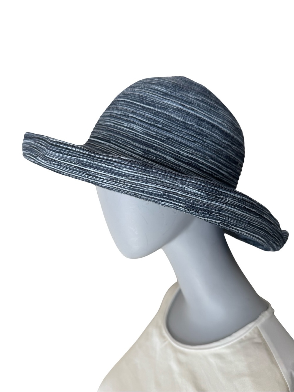 Wallaroo Sydney Wide-Brim Woven Denim Blue Sun Hat - Picture 7 of 10